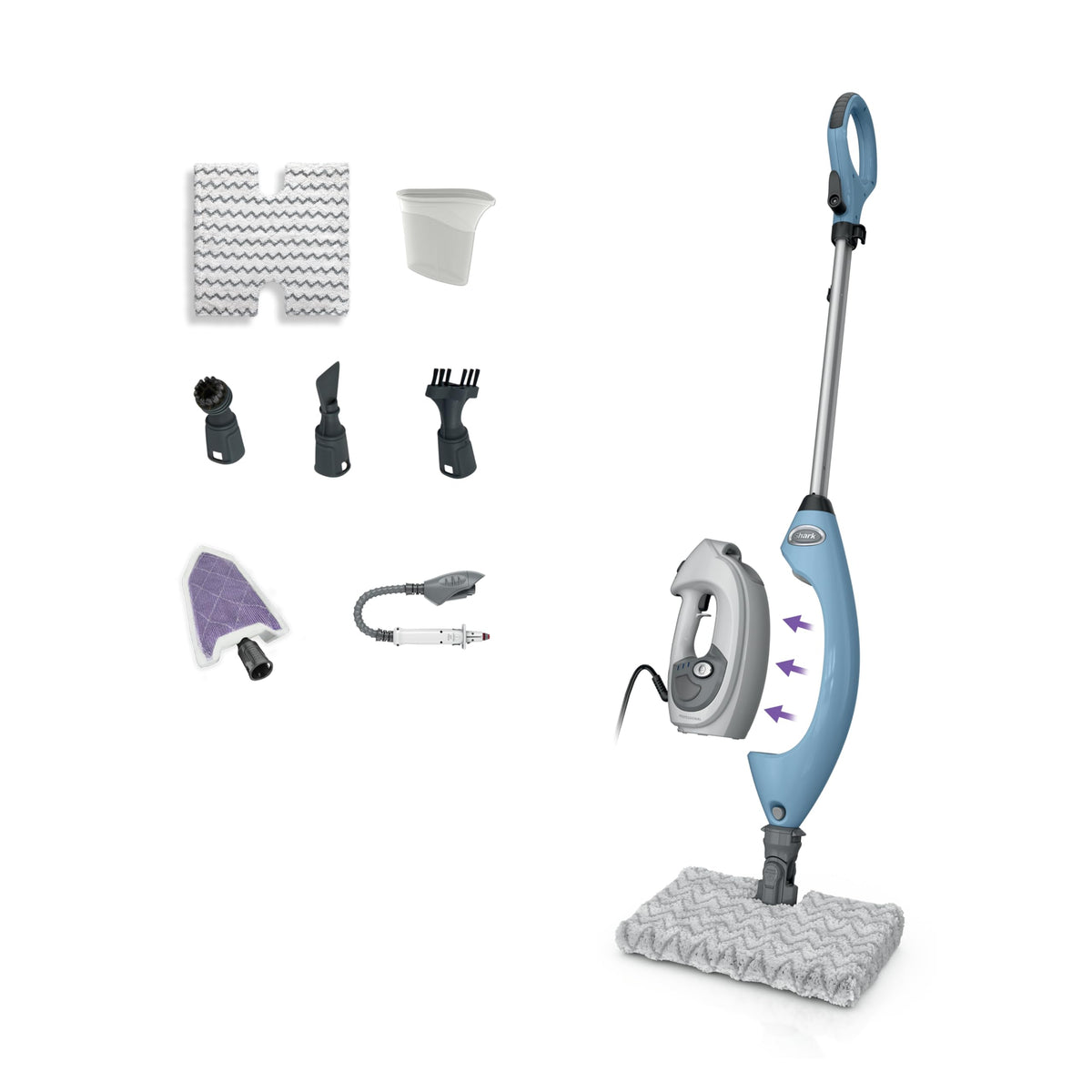 Shark Lift-Away Steam Mop with Detachable Handheld Steam, Blue, S3972BRN