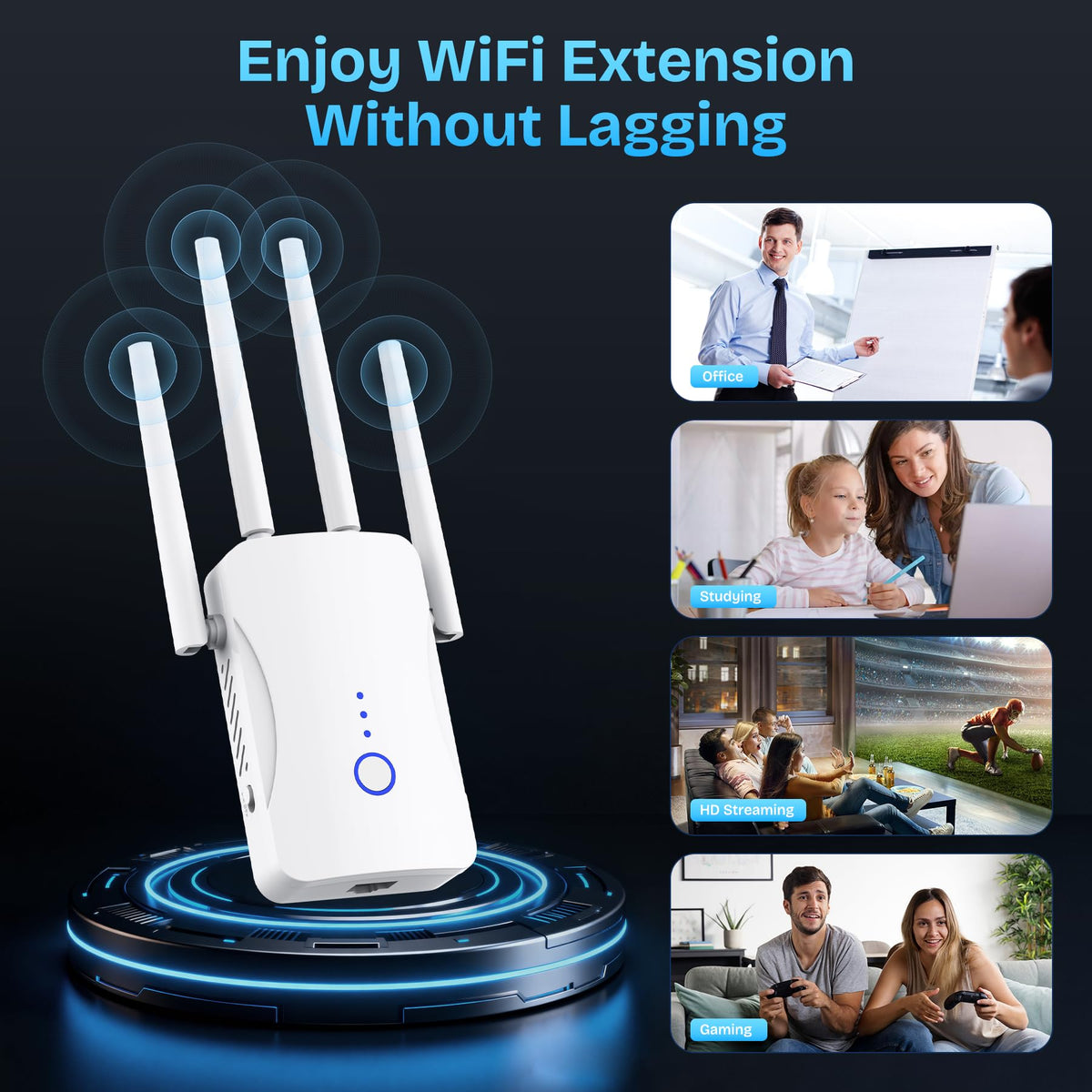 WiFi Extender, 2026 New 15X WiFi Extender Signal Booster 2.4GHz