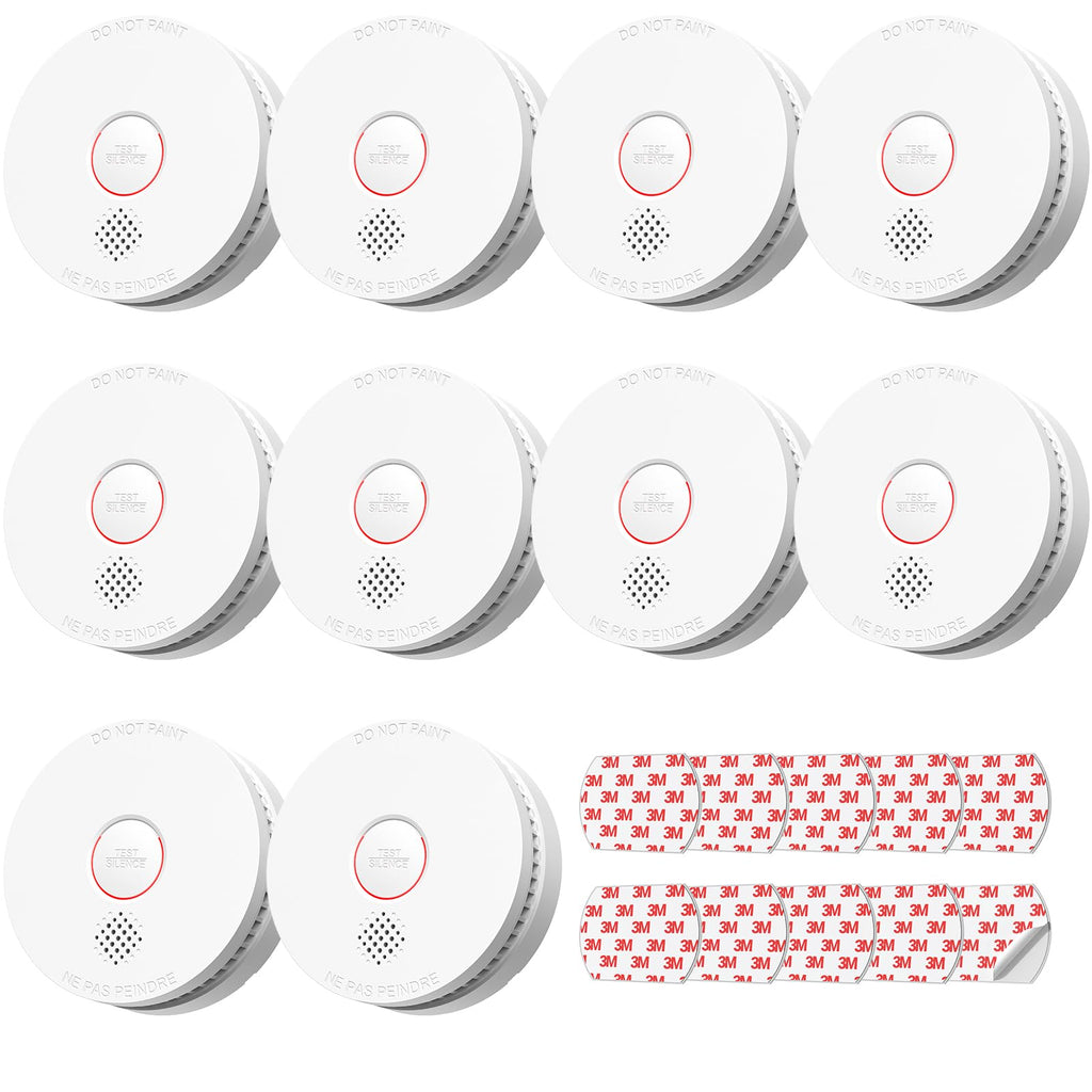 SITERLINK Smoke Detectors with 9V Replaceable Battery UL217 GS509A 10 Pack