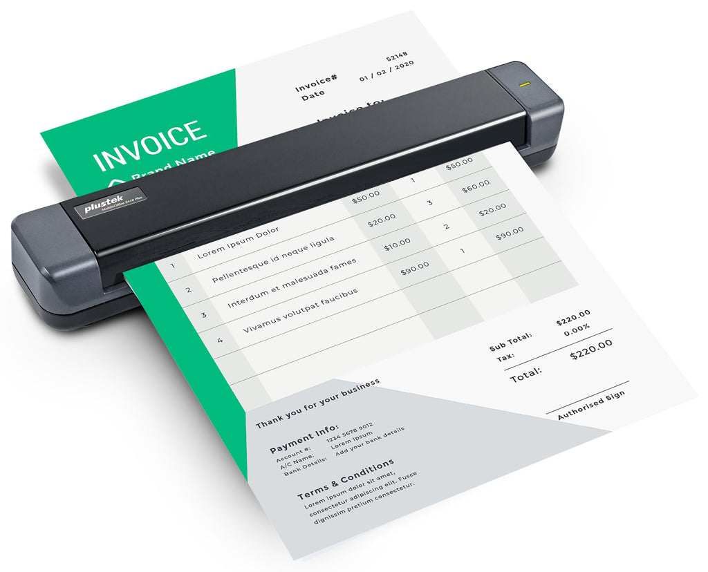 Plustek Mobile Scanner S410 Plus - Compact Portable Document Sheet-Fed