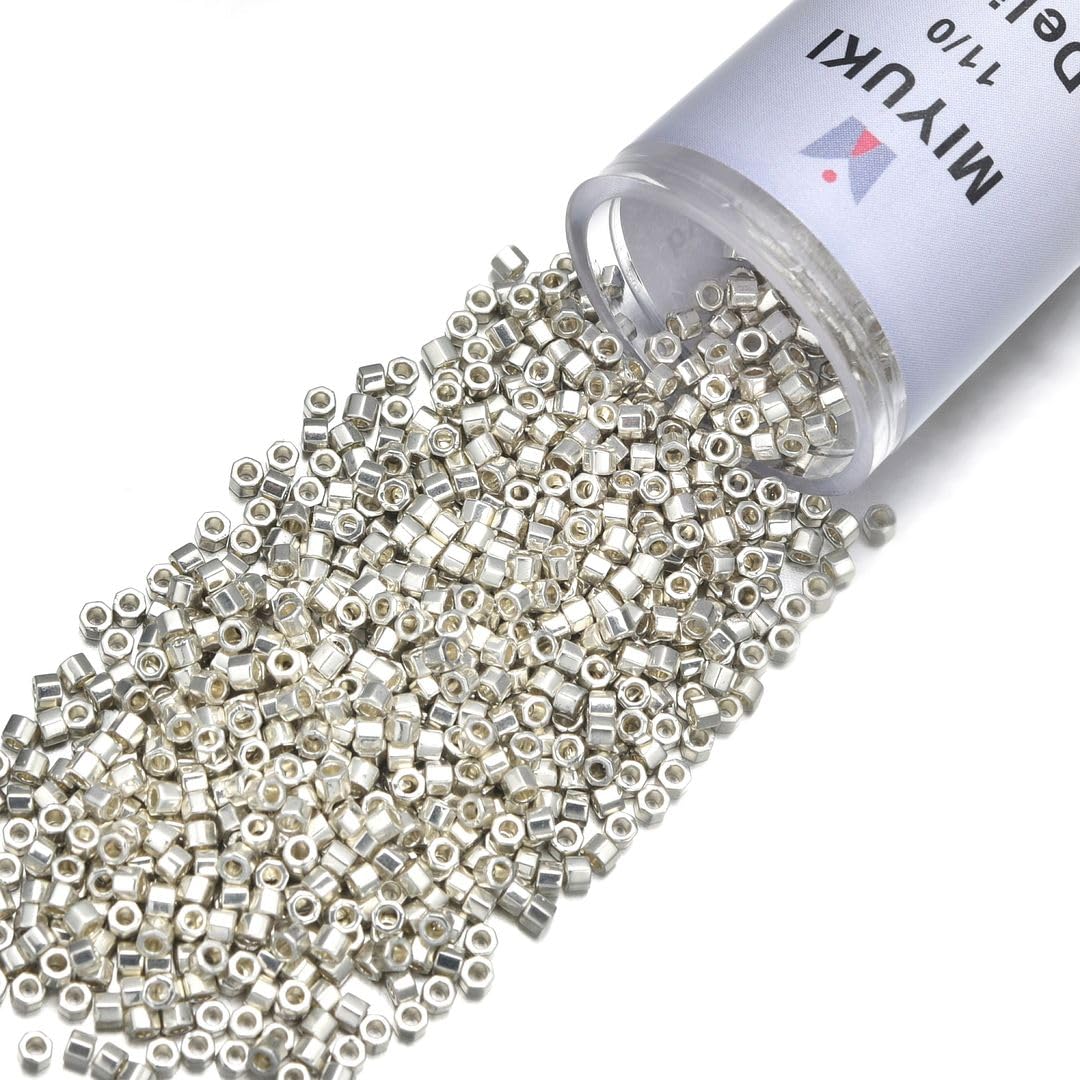 30g Miyuki Delica 11/0 Seed Beads, Transparent Matte 24Kt Gold Plated DB331