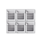 Simply Tidy 6-Drawer Tip-Out Storage Bin – Wall-Mountable Craft Organizer with Clear Windows, Interlocking Tracks & Label Inserts, 8 Pack