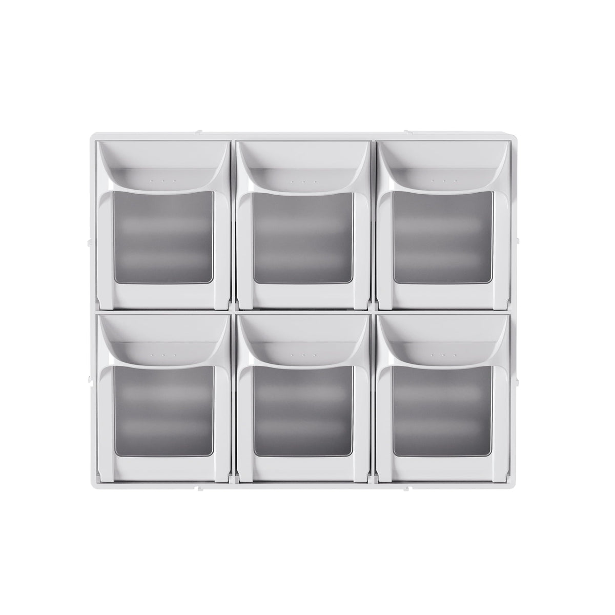 Simply Tidy 6-Drawer Tip-Out Storage Bin – Wall-Mountable Craft Organizer with Clear Windows, Interlocking Tracks & Label Inserts, 8 Pack