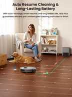 Lefant Robot Vacuum and Mop Combo, 10000Pa Suction, 75-Day Self-Emptying Base with Multi-Floor Mapping, 240Min Runtime, Ideal for Pet Hair & Carpets, Wi-Fi/Alexa/App Control, M2S Plus
