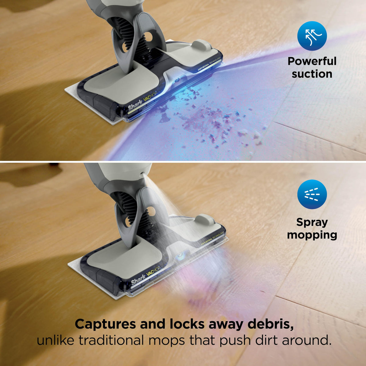 Shark VACMOP Reveal Cordless Vacuum & Spray Mop, Ivory, VM401IV