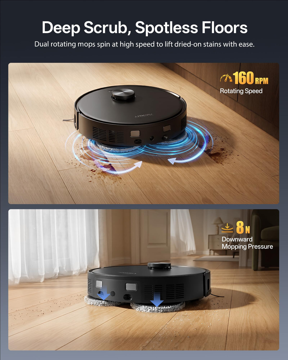 Uninell Zenith10 Robot Vacuum and Mop with Auto Wash Dock 20,000Pa Suction