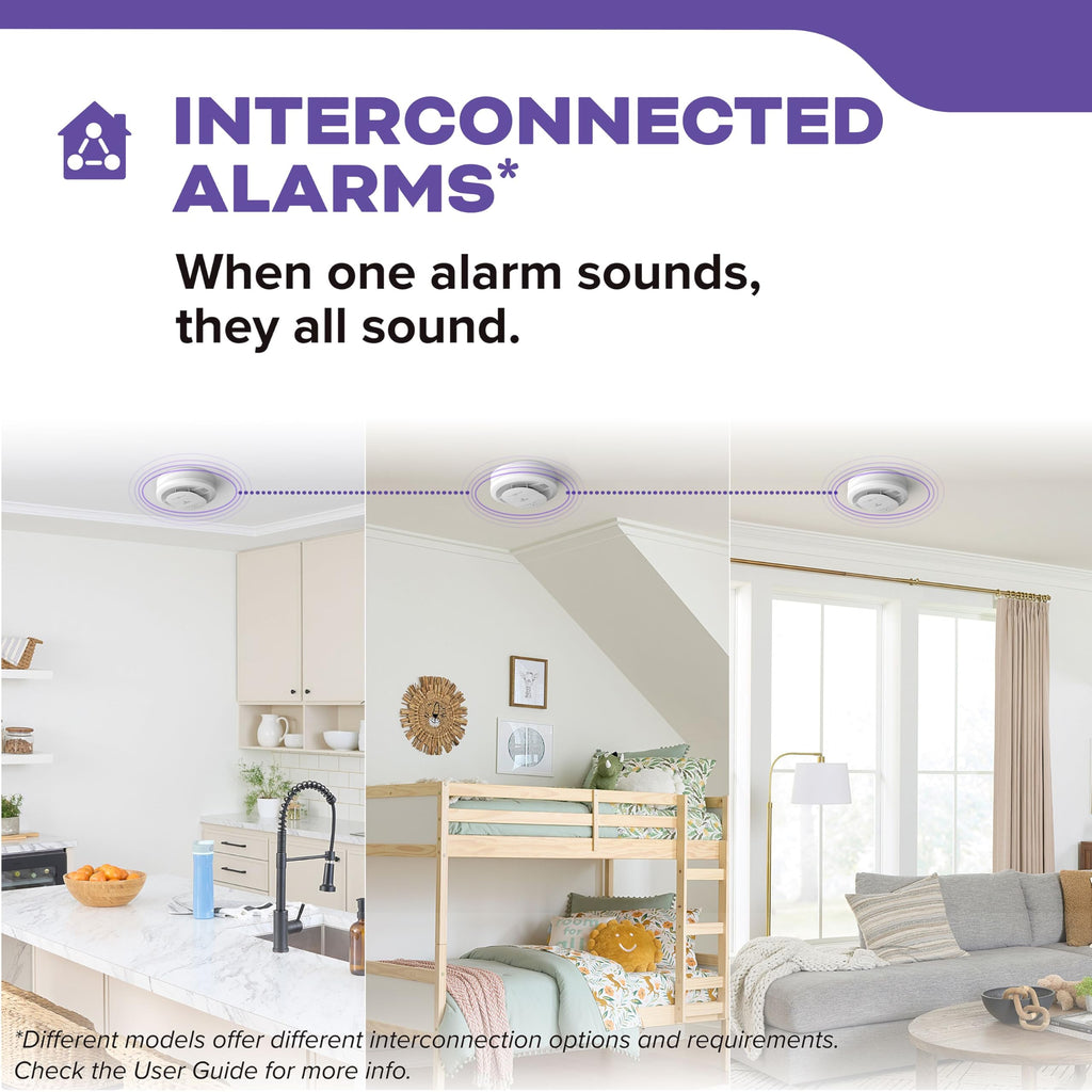Kidde Smoke & CO Detector, Hardwired & 10-Year Battery, 30CUA10-V, 3 Pack