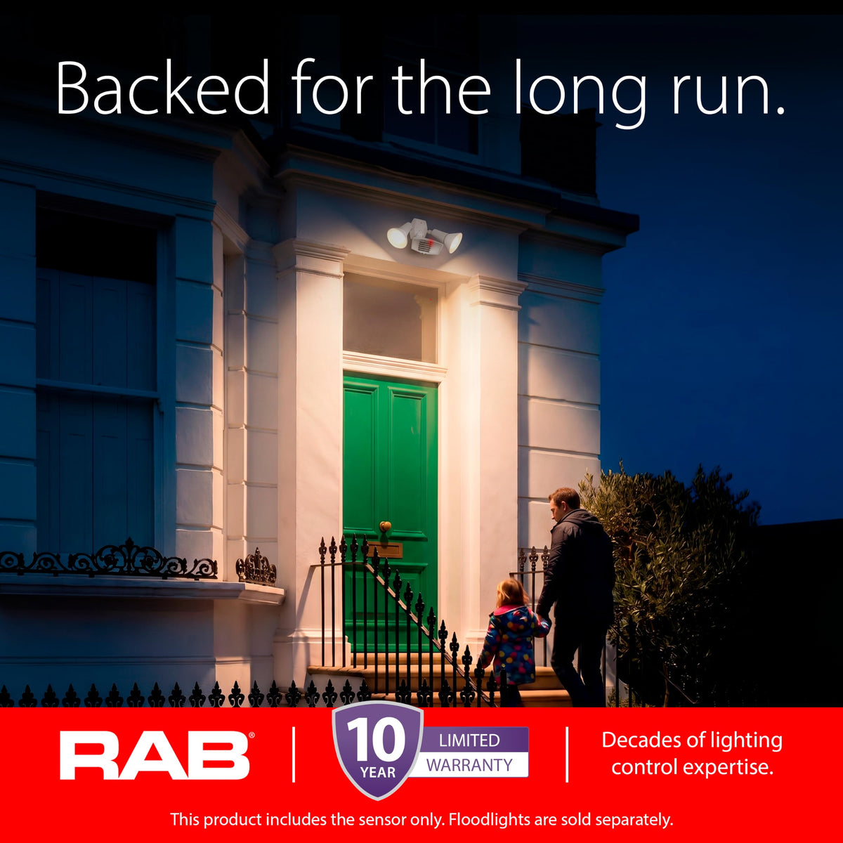 RAB Lighting STL12LV Low Voltage Motion Sensor 12V – 110 Degree Detection for Landscape Lighting, Dusk to Dawn Photocell, LED On Guard Indicator, 96W Capacity, Bronze