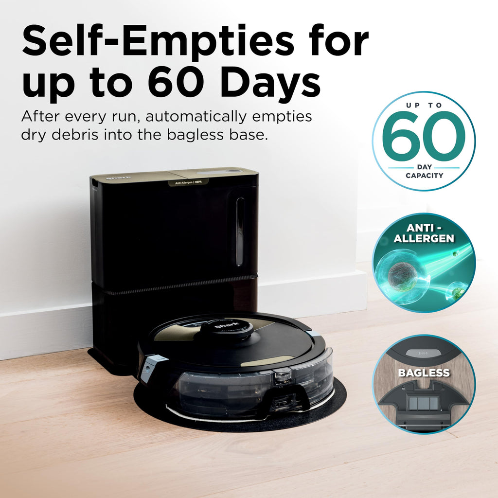 Shark Matrix Plus Robot Vacuum & Mop Combo, 60-Day Self-Emptying, AV2610WA