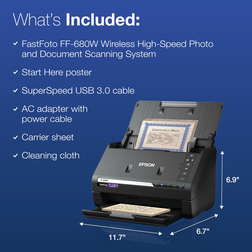 Epson FastFoto FF-680W High-Speed Duplex Photo and Document Scanner