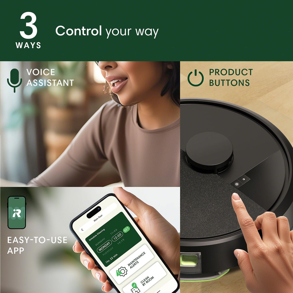 iRobot Roomba 104 2in1 Vacuum & Mop Robot - Self-Empties for 75 Days, Intense Power-Lifting Suction, Vacuums All Floors, Ideal for Pet Hair, LiDAR Smart Navigation Mapping, Mops Hard Floors