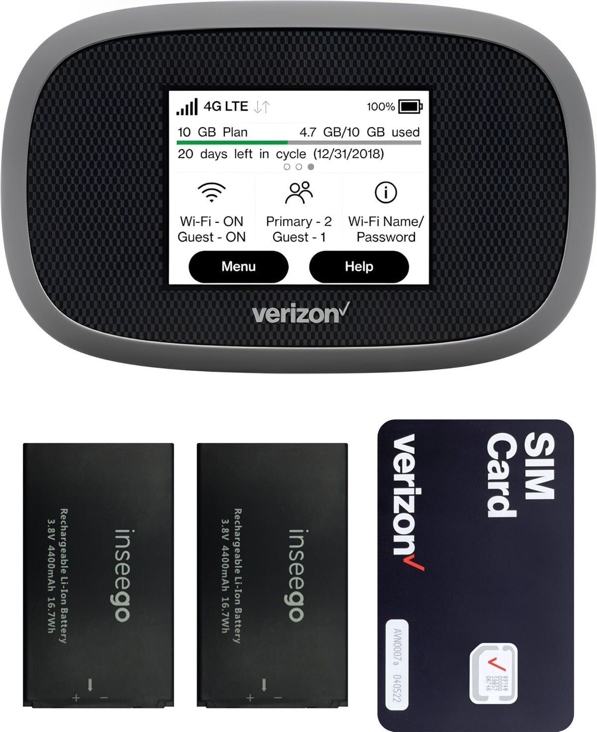 Verizon Wireless Jetpack Inseego MiFi 8800L | Free VPN Mobile Hotspot for Travel | 4G Mobile Portable WiFi | Unlocked Globally | Near 5G Speed up to 1200 Mbps | EVDO-LINK Bundle (Base)
