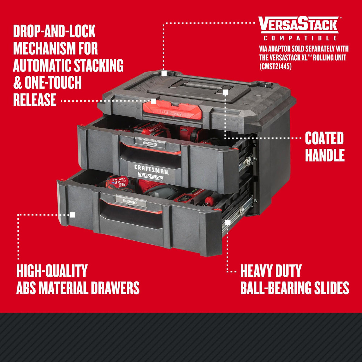 CRAFTSMAN VERSASTACK XL Tool Box, Tool Organizer, Drawer Unit (CMST21404)