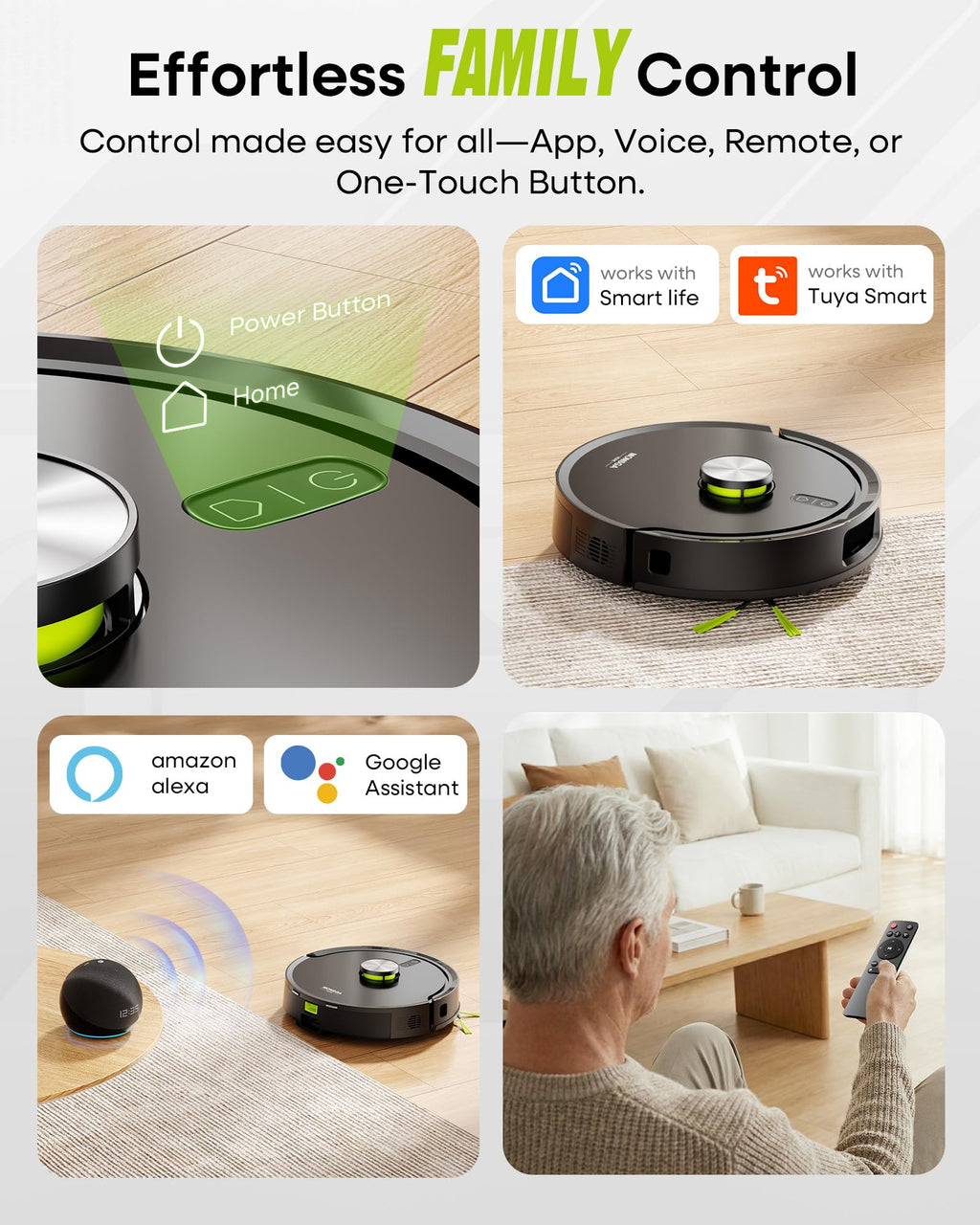 MONSGA Robot Vacuum and Mop, 90 Days Self-Emptying with 10000Pa Suction