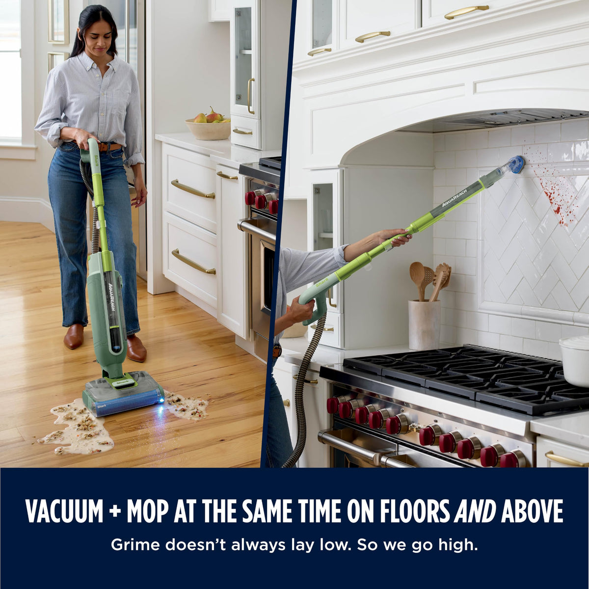 Shark AquaReach Hard Floor Vacuum & Mop, Extendable Wand, Moss, WD552AMZ