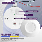 ENERLITES High Bay 360 Degree Ceiling Occupancy Motion Sensor, White, 8Pack
