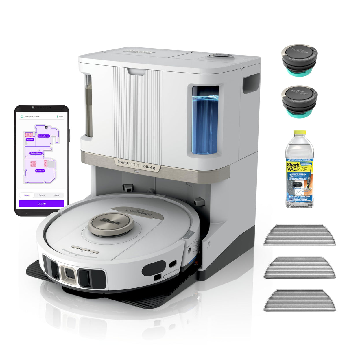 Shark PowerDetect Robot Vacuum & Mop Combo, 60-Day Self-Empty, AV2800ZE