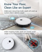 Yeedi vac Station Robot Vacuum and Mop - Self Emptying 3-in-1 Cleaner,200-Min Runtime,3000Pa Suction, Smart Mapping, Carpet Detection, Alexa Compatible, Wi-Fi Connected