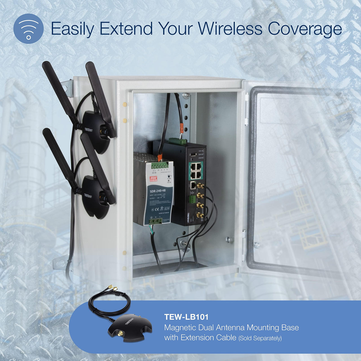TRENDnet Industrial AC1200 Wireless Gigabit PoE+ Router, TI-WP100