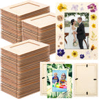 200 Pack DIY Wood Picture Frames for Craft, 4x6In Photos, Rectangle