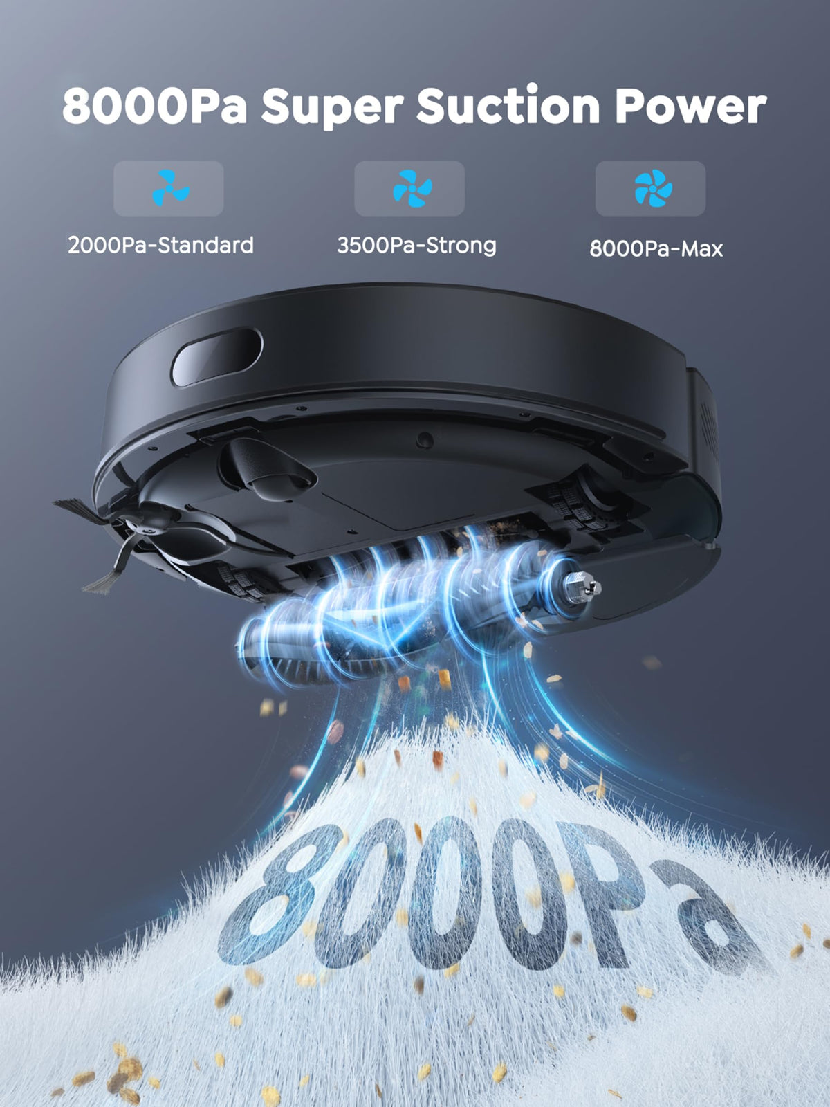 Vyzzle Robot Vacuum and Mop, 8000Pa for Pet Hair, Carpet, Hard Floors, E20