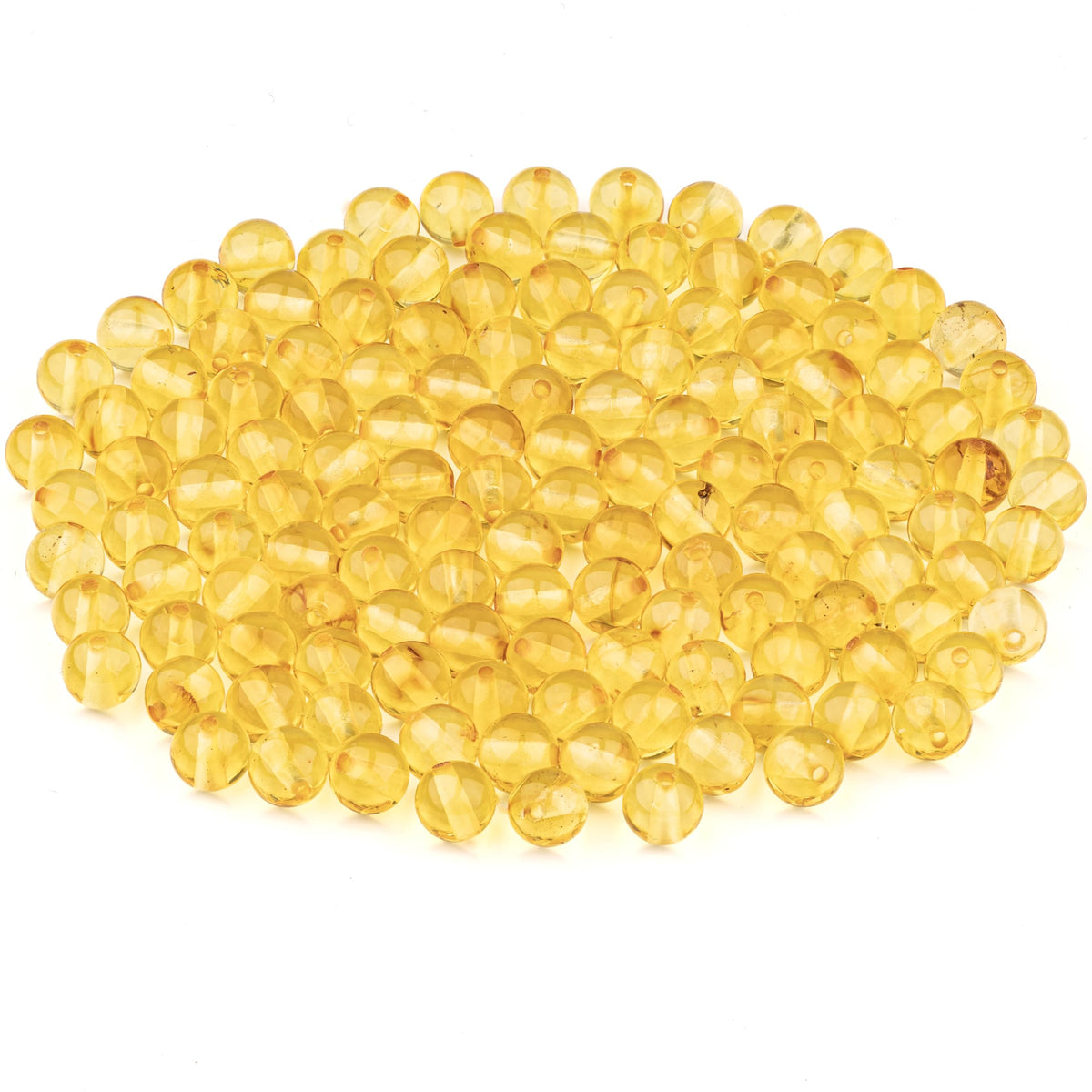 Amber Round Beads Polished 100% Natural Baltic Stone 5mm Loose with Drilled Holes for Crafting Beading and Jewelry Making - Amber Culture