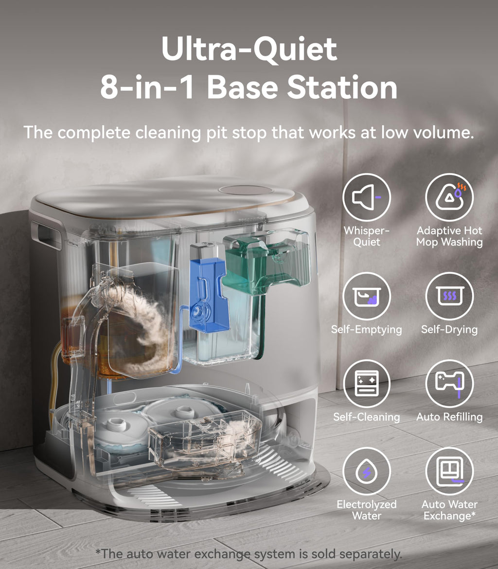 NARWAL Freo Z Ultra Robot Vacuum and Mop Combo, Dual RGB Cameras and Chips, AI Avoidance, 12000Pa Suction, Real-Time Decisions, Adaptive Hot-Water Self Wash & Self Emptying (Renewed)