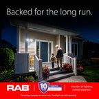 RAB Lighting STL360W Outdoor Motion Sensor Light Control – 360 Degree Plus 180 Detection Directly Below, Dusk to Dawn Photocell, Evening Timer, 6000V Surge, Hardwired 120V Commercial Grade, White