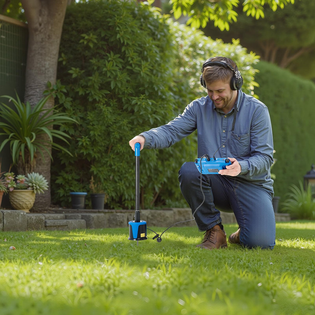 VEVOR Pipe Water Leak Detector with 4 Sensors, 1Hz-10000Hz, 7" Touchscreen Underground Plumbing Leakage Detection Locator with 3 Listening Rods, Headphones, 8GB Card & Carry Case for Indoors Outdoors