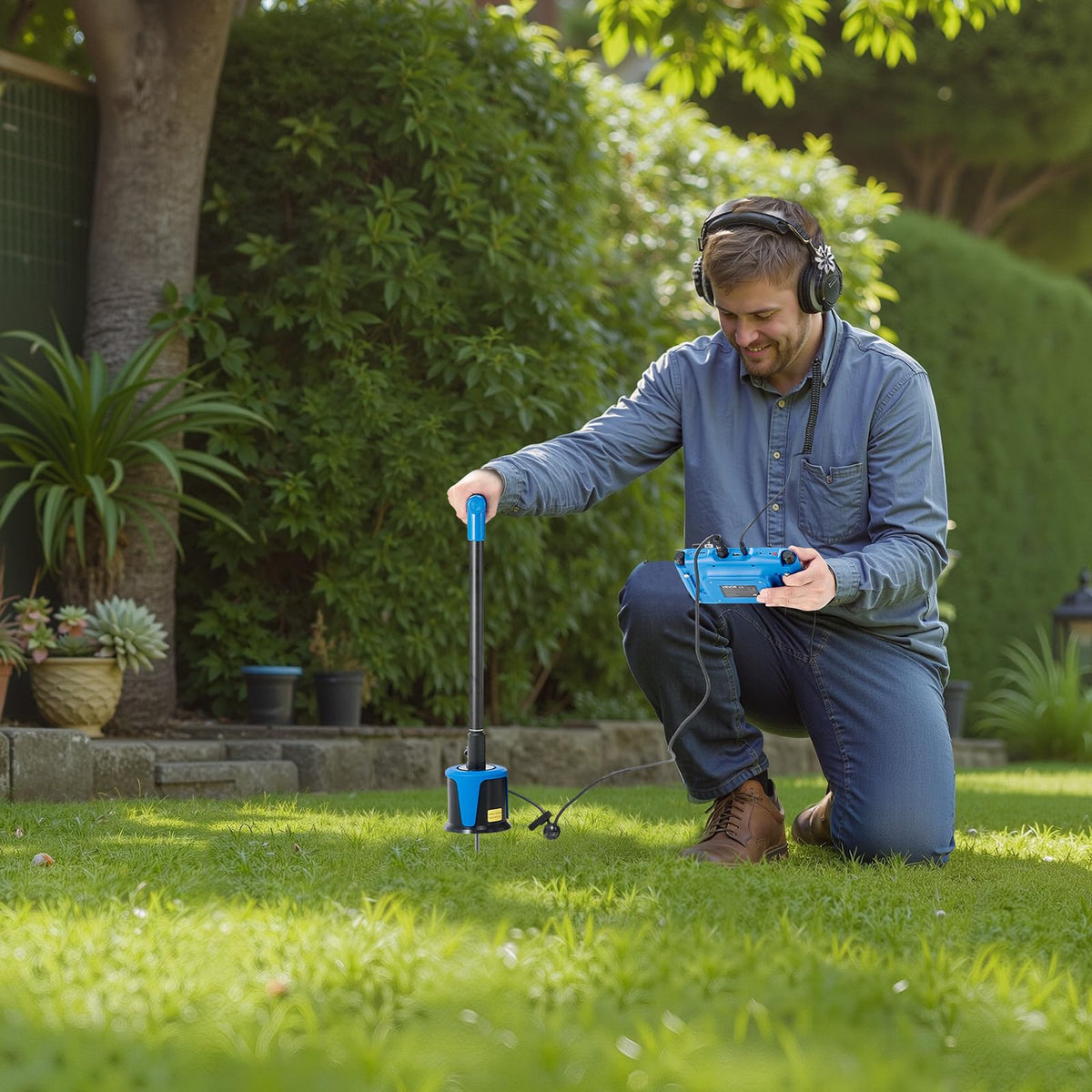 VEVOR Pipe Water Leak Detector with 4 Sensors, 1Hz-10000Hz, 7" Touchscreen Underground Plumbing Leakage Detection Locator with 3 Listening Rods, Headphones, 8GB Card & Carry Case for Indoors Outdoors