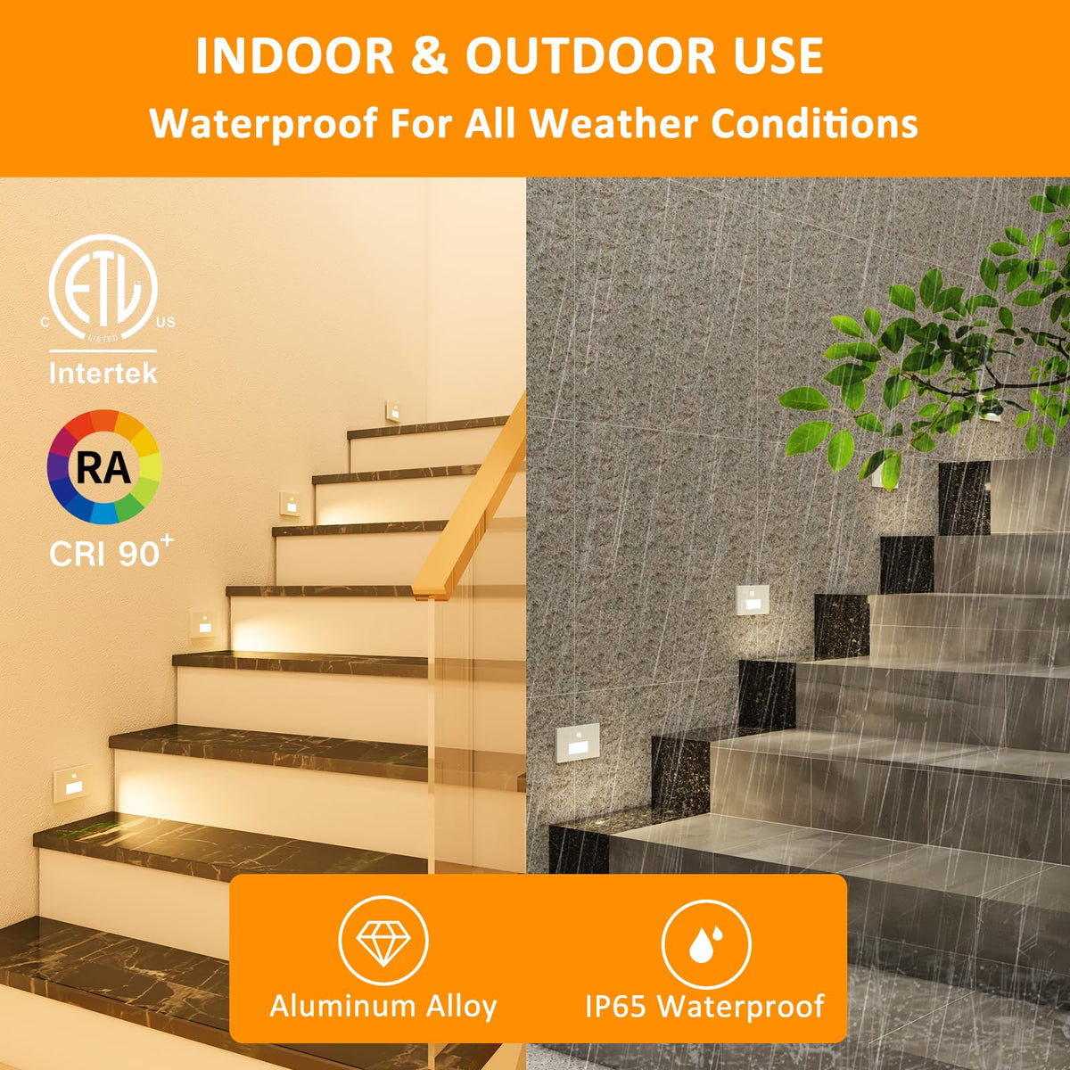 8 Pack 3CCT 120V Motion Sensor LED Step Lights Indoor Outdoor, White