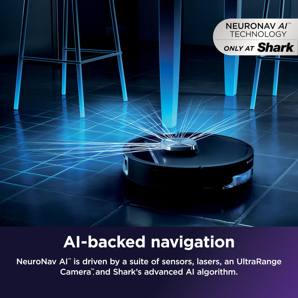 Shark PowerDetect UV Reveal 2-in-1 Robot Vacuum & Mop, Black, RV3020XE