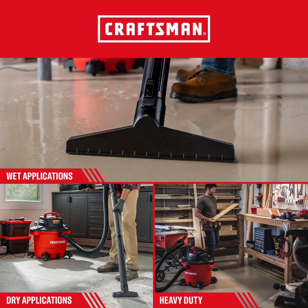 CRAFTSMAN CMXEVBE18595 16 Gallon 6.5 Peak HP Wet Dry Shop Vacuum