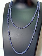 34" Natural Tanzanite Chip Beads Strand -Pack of 20, Gravel Uncut/ Freeform Shape, 150 Ct, Nuggets for Beading- Jewelry Making, Art & Craft, Wholesale
