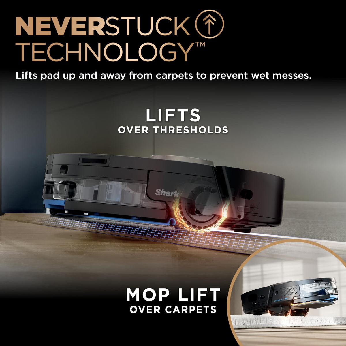 Shark PowerDetect NeverTouch Pro Robot Vacuum & Mop, Black,AV2800ZEBK