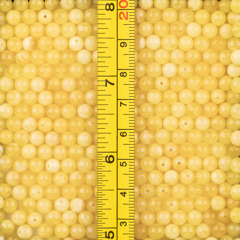 Amber Round Beads Polished 100% Natural Baltic Stone 5mm Loose with Drilled Holes for Crafting Beading and Jewelry Making - Amber Culture