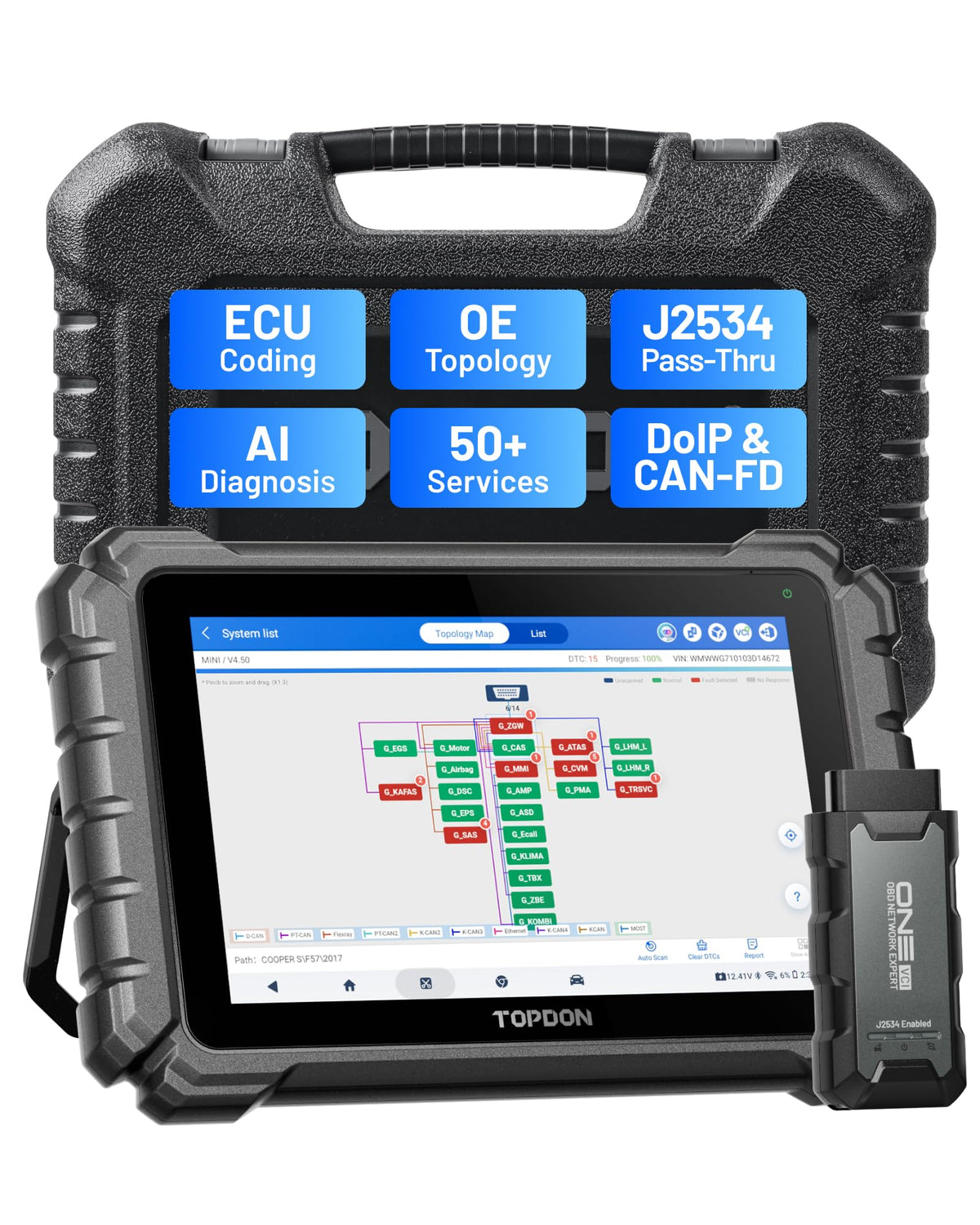 TOPDON ONE Bidirectional Scan Tool, 10.1" Professional Diagnostic Tool
