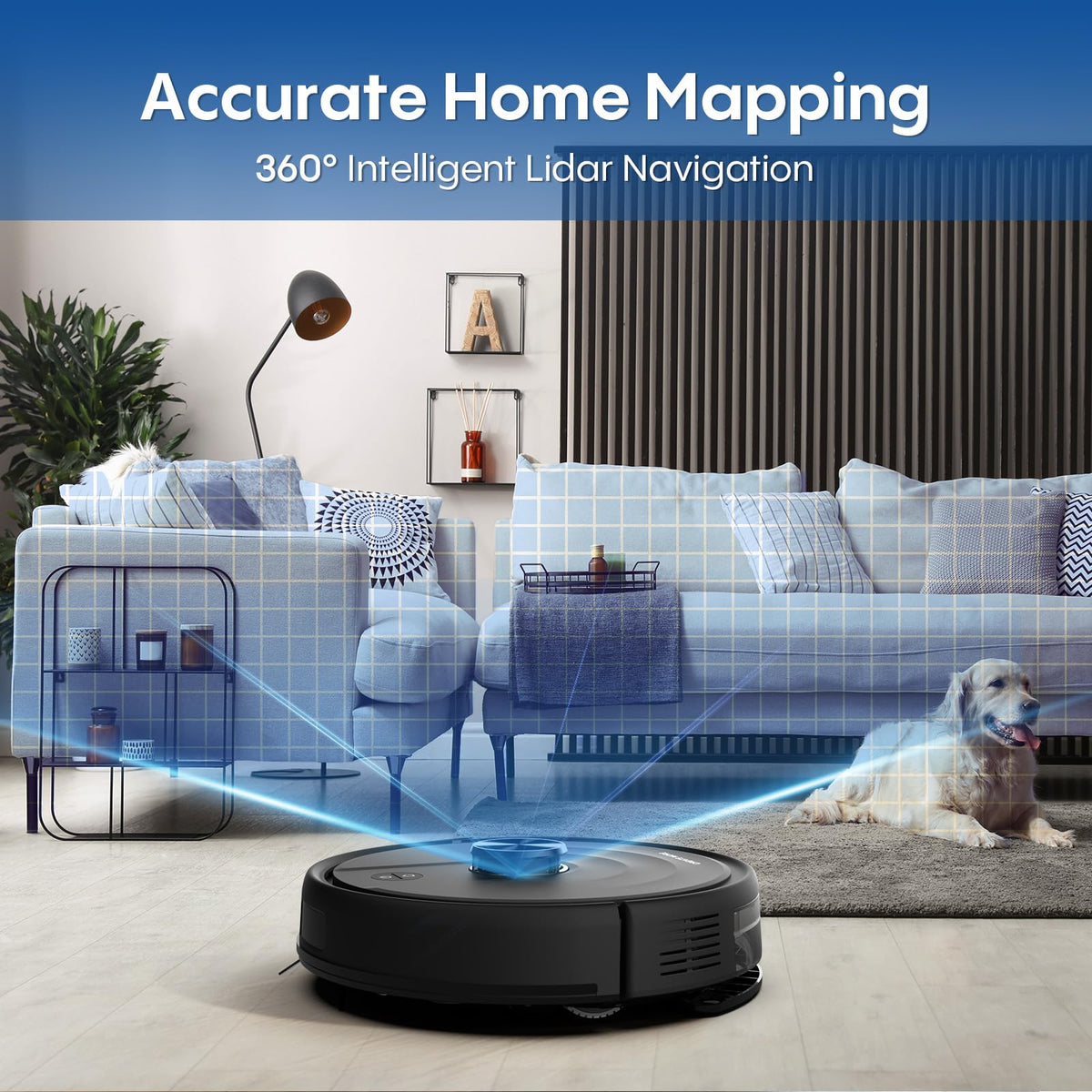Robot Vacuum and Mop with Self-Emptying Station, 8000Pa Robotic Vacuum Cleaner, 90 Days Hands-Free, LiDAR Navigation, Smart Mapping, WiFi/App/Alexa Voice Control for Pet Hair, Carpets & Hard Floor