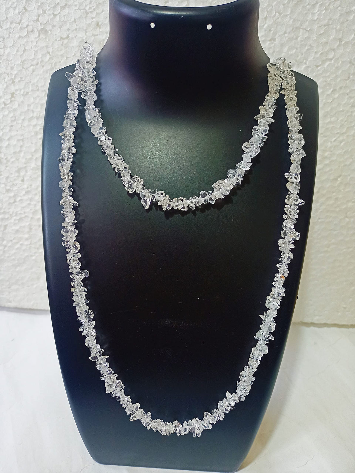 34" Natural Crystal Quartz Chip Beads Strand, 250 Ct -Pack of 15, Gravel Uncut/ Freeform Shape, Nuggets for Beading- Jewelry Making, Art & Craft, Wholesale