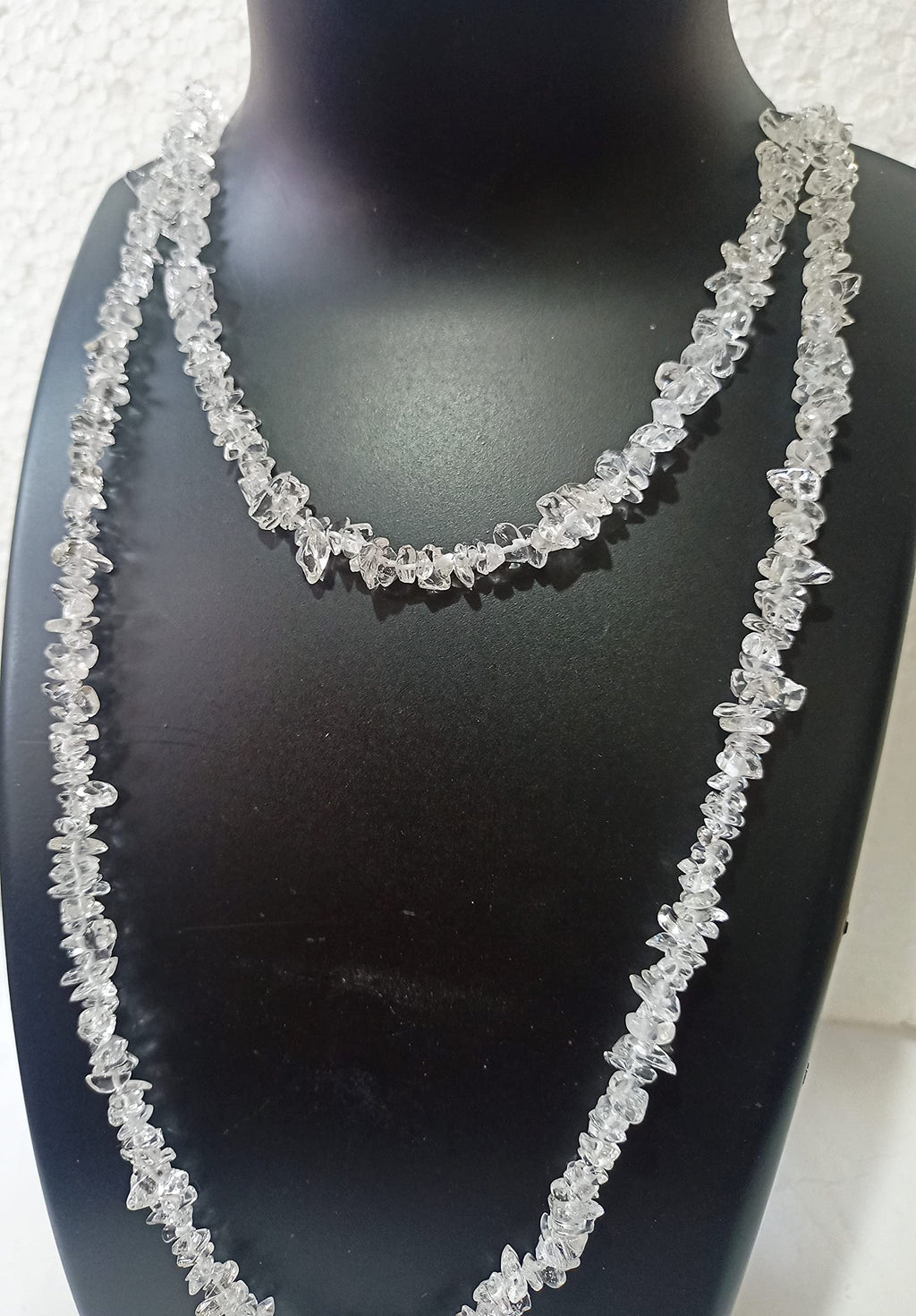 34" Natural Crystal Quartz Chip Beads Strand, 250 Ct -Pack of 15, Gravel Uncut/ Freeform Shape, Nuggets for Beading- Jewelry Making, Art & Craft, Wholesale