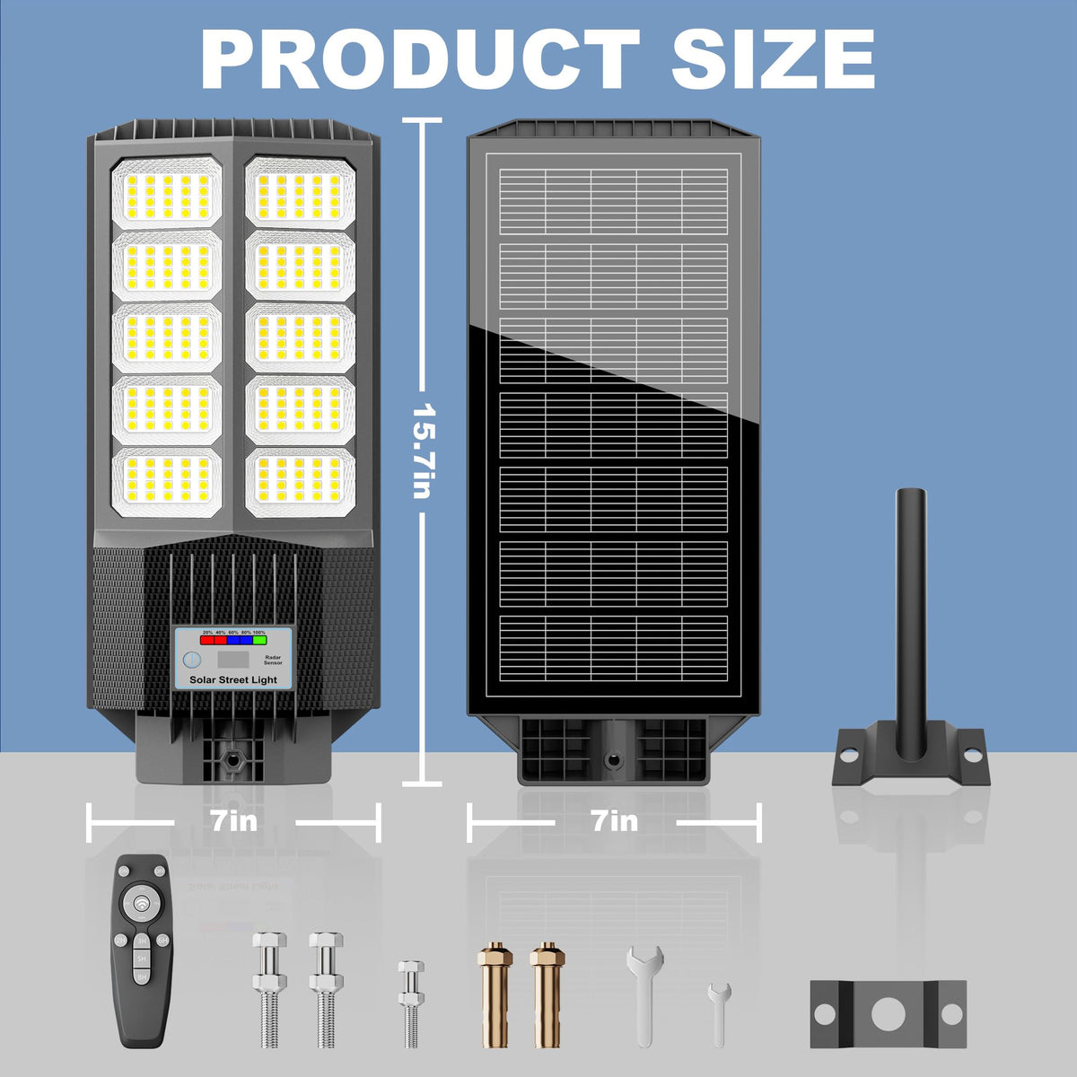 New 6500W Solar Street Lights Outdoor Waterproof - Commercial Outdoor Solar Light, 200pcs High Brightness LEDs, Solar Parking Lot Lights Dusk to Dawn for Yard Garden with Motion Sensor - 4 Pack