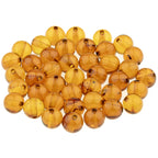 Amber Round Beads Polished 100% Natural Baltic Stone 5mm Loose with Drilled Holes for Crafting Beading and Jewelry Making - Amber Culture