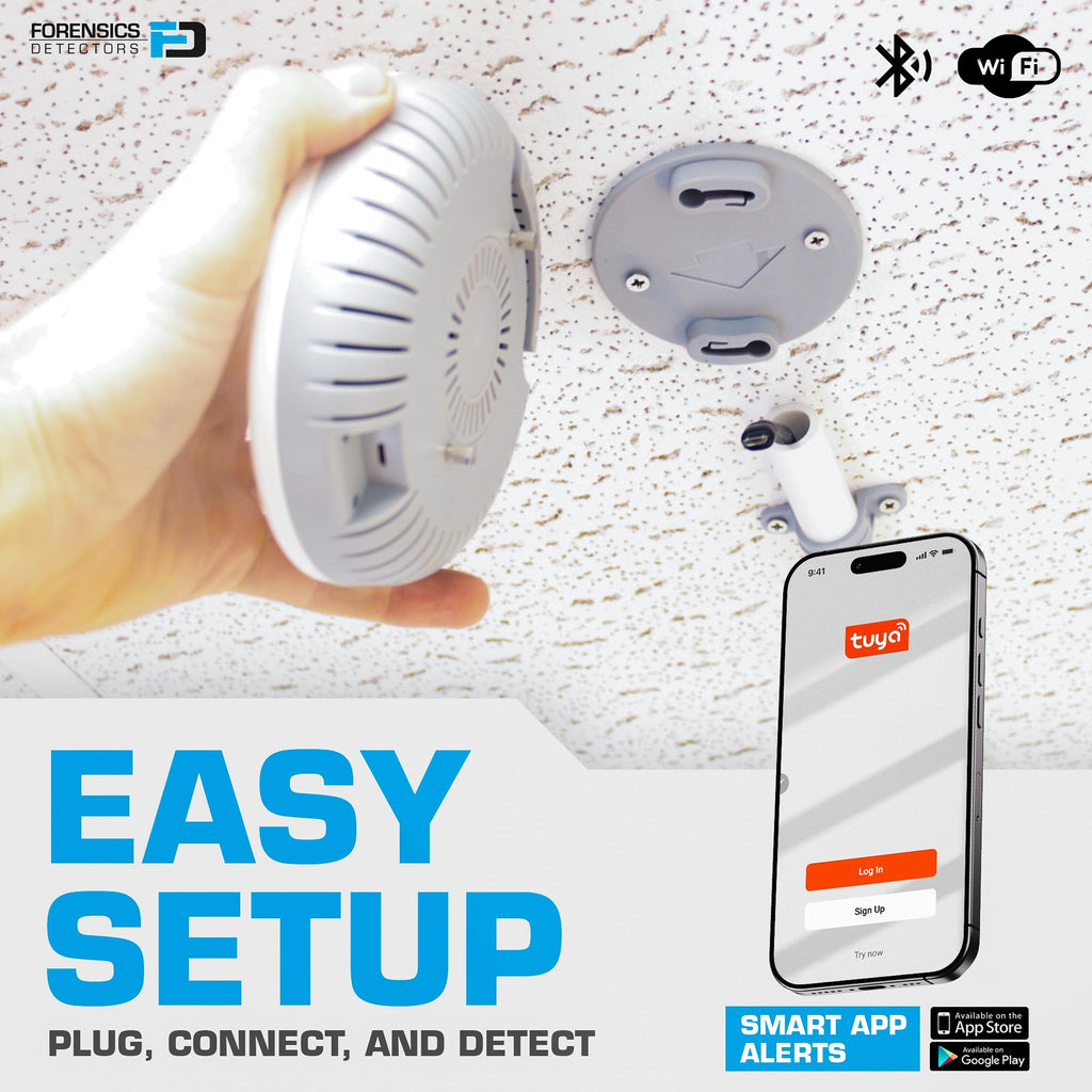 Vape Detector by Forensics | for Schools, Home, Hotels, Business | Cell Phone Alarms WiFi | Laser Scattering Super Sensitive Sensor |