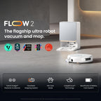 NARWAL Flow 2 Robot Vacuum and Mop Combo, 31000Pa, FlowWash Mop, White