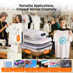 Heat Press Machine for T Shirts, 15"x15" Auto Shirt Press Machine w/ 4 Memory Modes, 15 Mins Auto-Off, Precise Temp/Timer Control, Fast Even Heat for Sublimation, HTV, Heat Transfer Projects