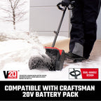 CRAFTSMAN 20V 10-Inch Cordless Snow Shovel Bare Tool