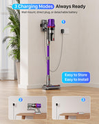 Cordless Stick Vacuum Cleaner for Home: 550W 45KPa 55 Min Runtime,Powerful Suction with HEPA Filter, Anti-Tangle Brush,Rechargeable Battery,Lightweight Vacuum for Pet Hair,Carpets & Hard Floors