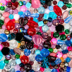 One Pound Assorted Glass Beads for Jewelry Making, DIY Lamp Work, Arts and Crafts, and Decorative Hobby Artistry, Colorful Crystal Assortment Bulk Mix, 4-18mm (Mixed Colors) (12)