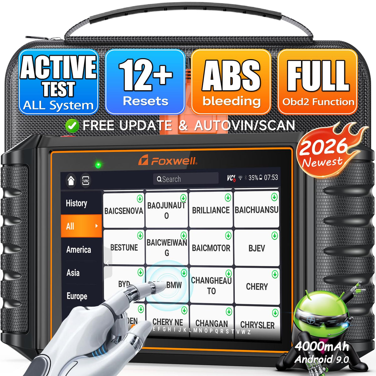 FOXWELL NT716 Bidirectional OBD2 Scanner Diagnostic Tool 4-System 9 Reset