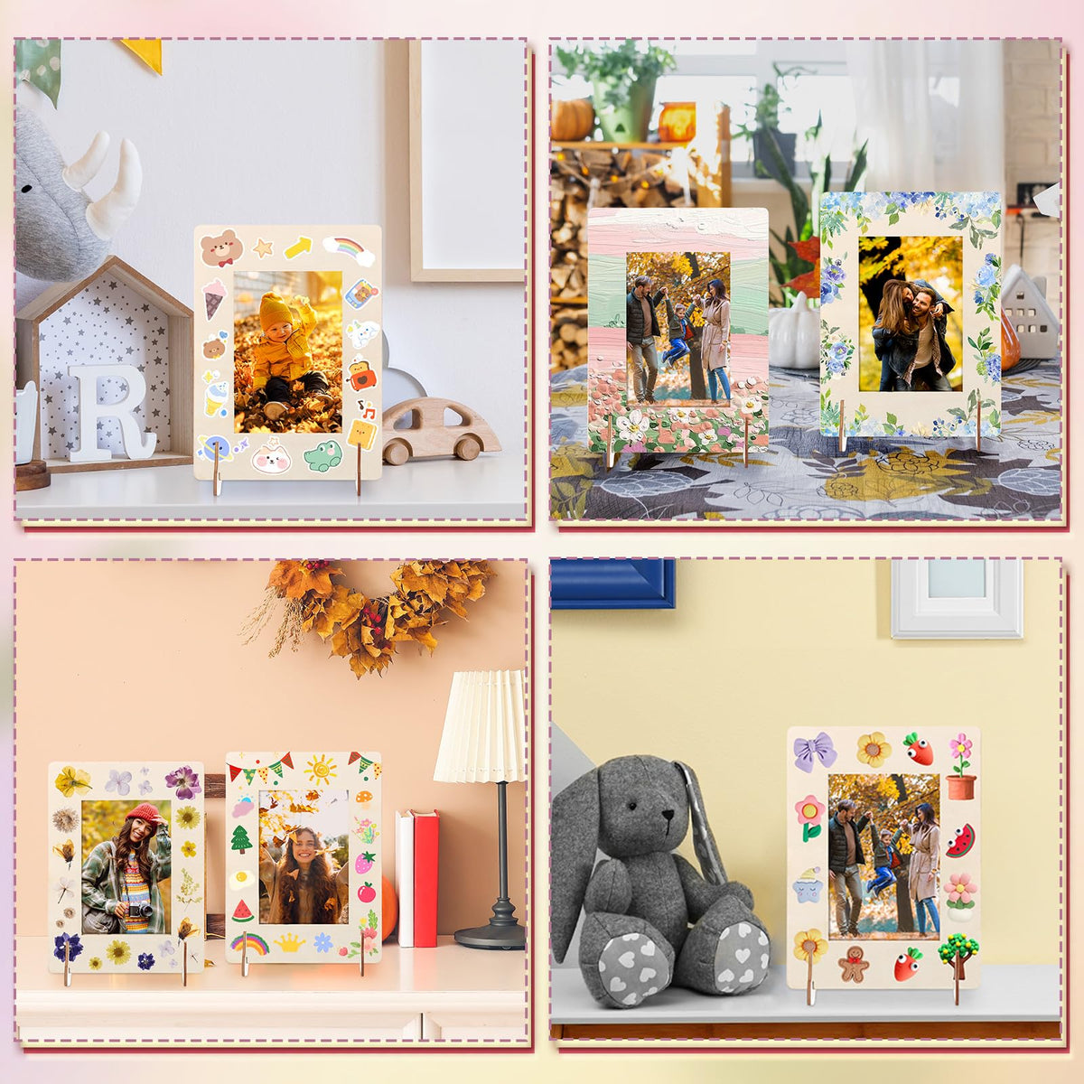 200 Pack DIY Wood Picture Frames for Craft, 4x6In Photos, Rectangle